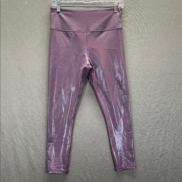 ZYIA Pants - ZYIA Purple High-Waisted lipgloss Leggings with Iridescent Sheen